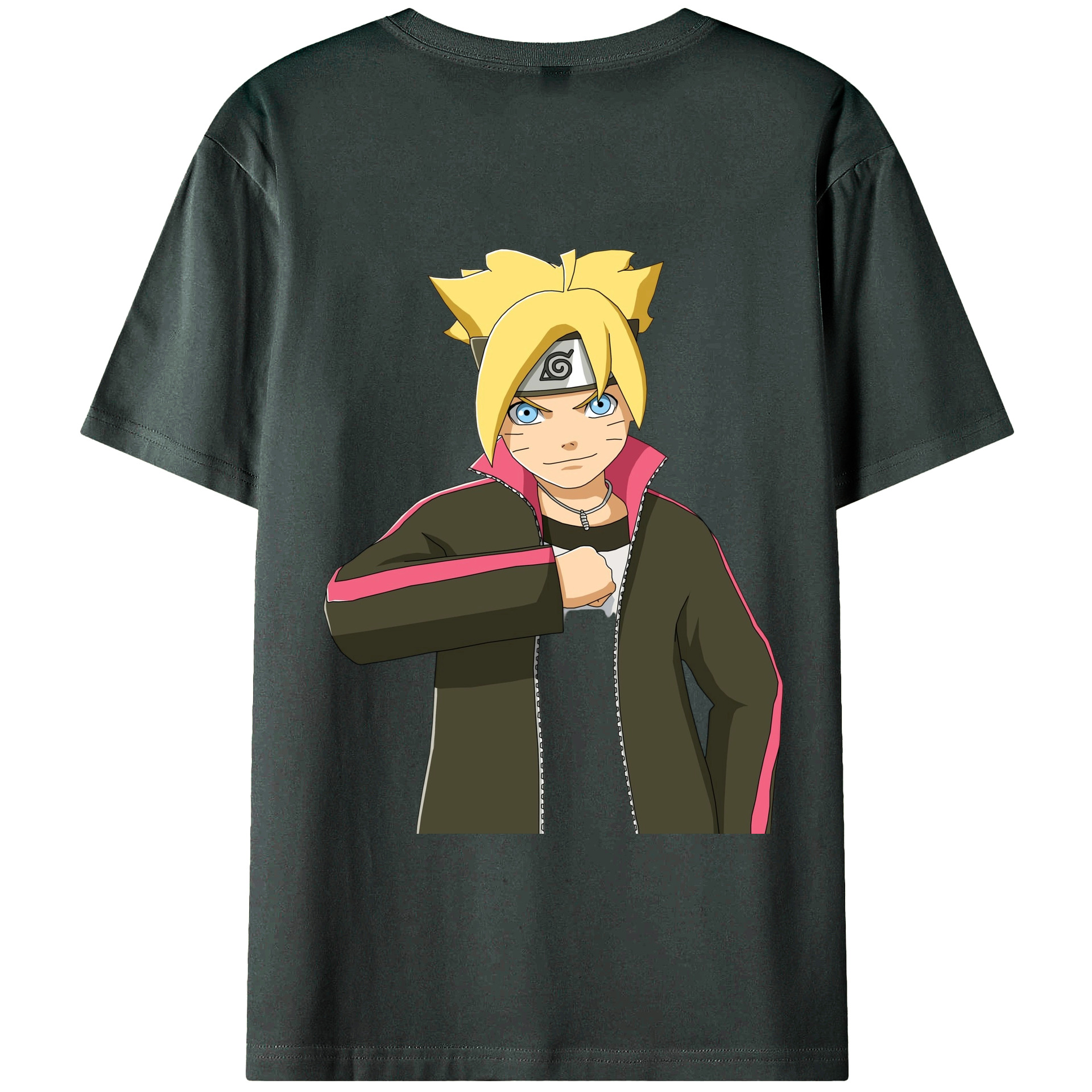 （画像用） NARUTO -ナルト- うずまき ボルト Uzumaki Boruto 綿100％ メンズ半袖Tシャツ（バックプリント） 通気性
